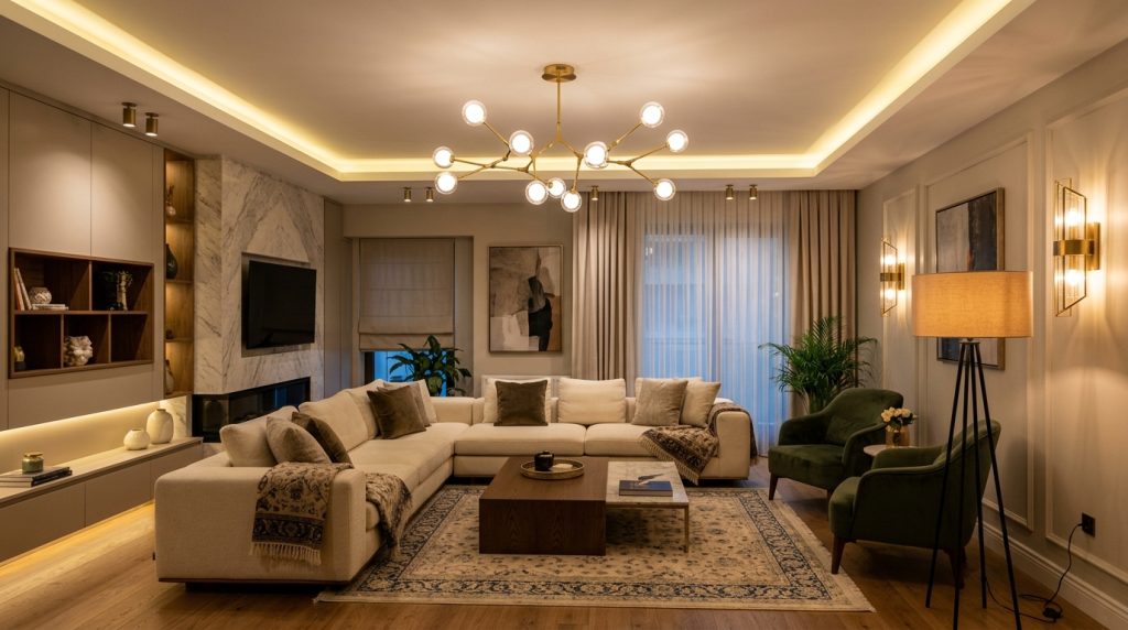 Salon Dekorasyonunda Aydınlatma Rehberi 2026 | Modern Fikirler