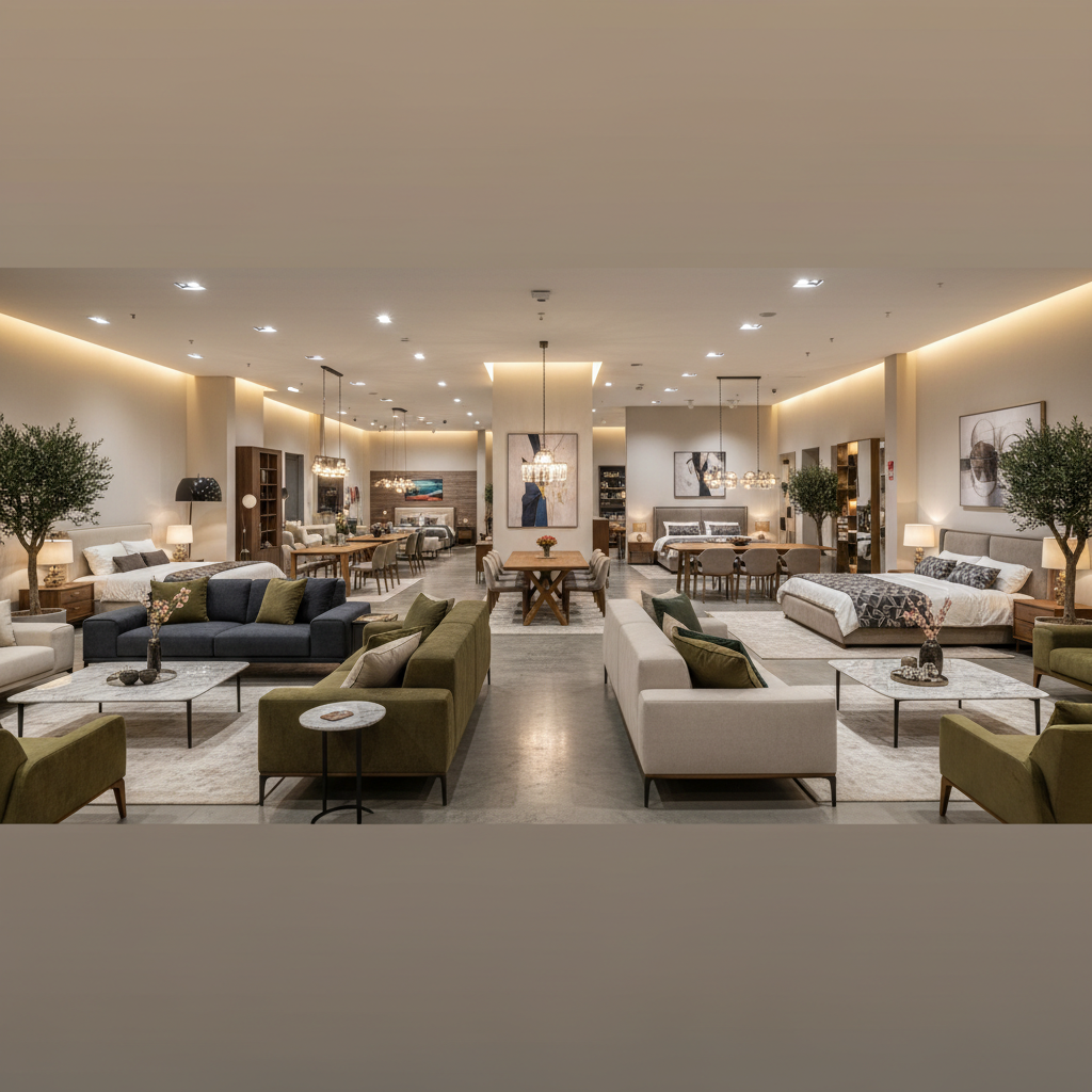 Uşak'ta modern mobilya showroom ve mağaza görünümü